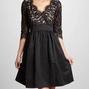 Eliza J - Faille - Fit and Flare Black Lace Cocktail Dress